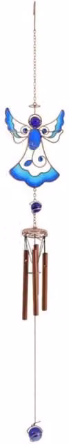 KDMK Blue Angel Hanging Wind Chime with Metal and Plastic Decor