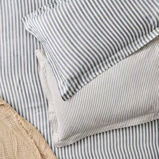 Yard Hebden Striped 100% Cotton Pillowcase Pair in Blue