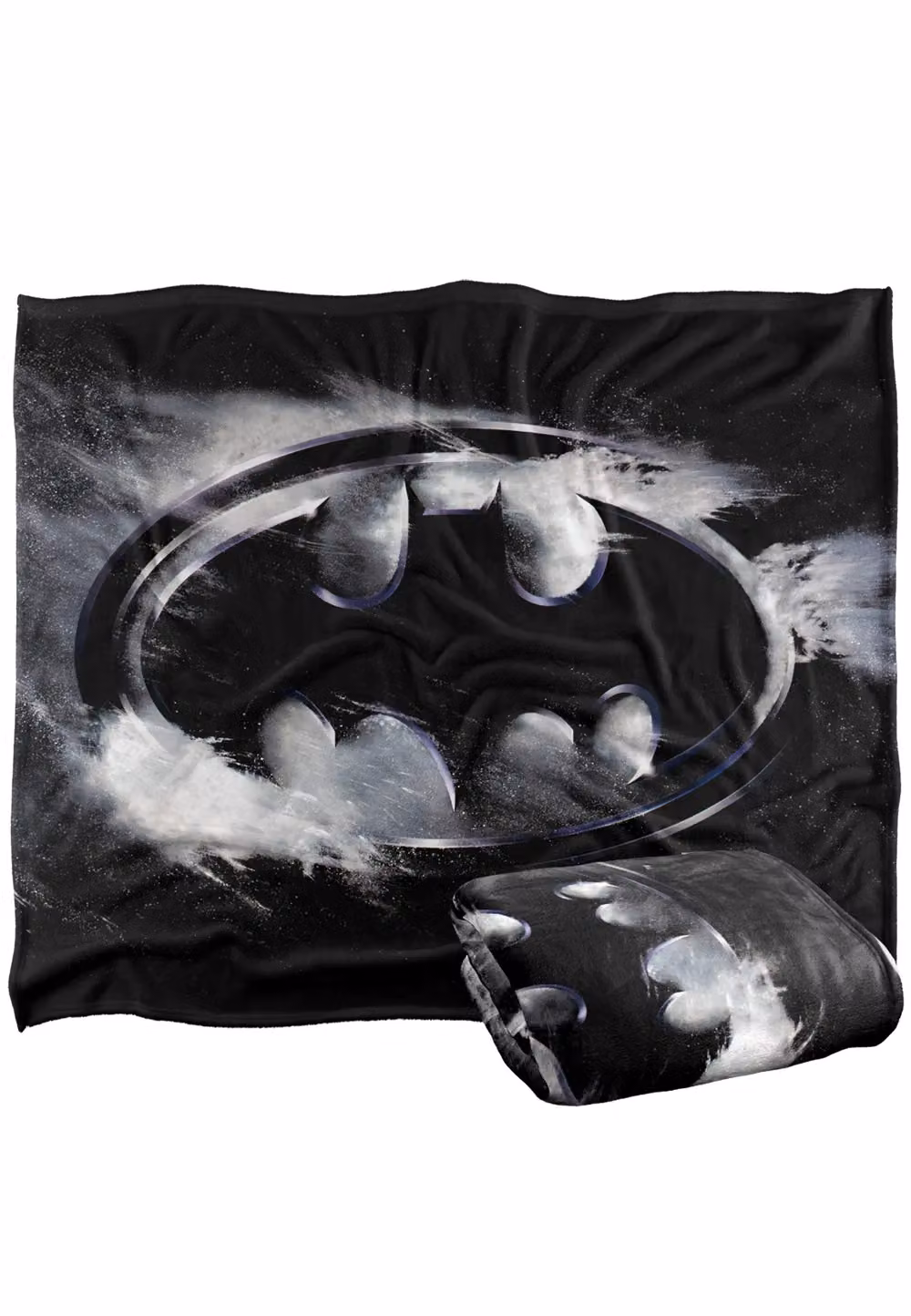 DC Comics Batman Returns Logo Blanket in White, W x D: 152 x 127 cm – 2