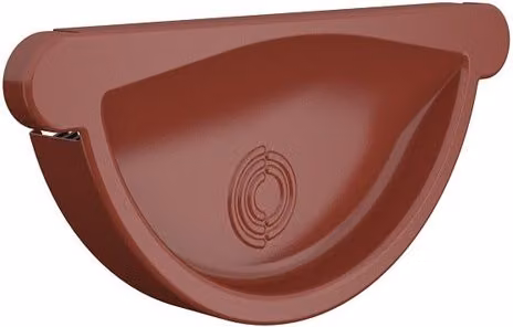Lindab Red Tile Half Round Steel Gutter Self-Locking Stop End 150mm