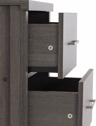 Seconique Lisbon 5 Drawer Narrow Chest in Black and Grey – 4