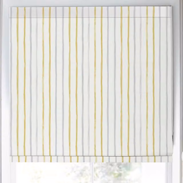 Laura Ashley Painterly Stripe Blackout Made to Measure Roman Blind in Yellow