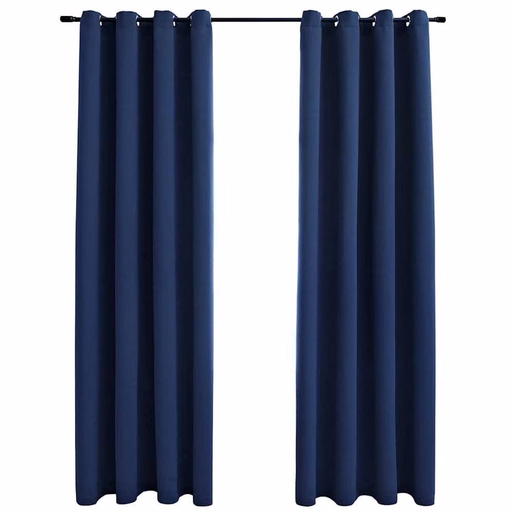 Berkfield Home Elegant Blue Blackout Curtains with Metal Eyelets, 2 Pack, W: 140 cm, H: 225 cm – 3