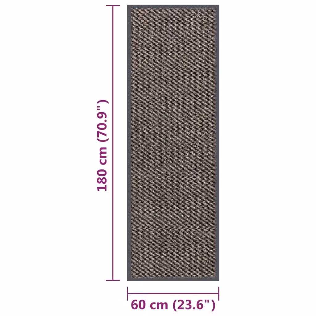 Berkfield Home Tufted Non-Slip Doormat, Brown, W: 60 cm, L: 180 cm – 3