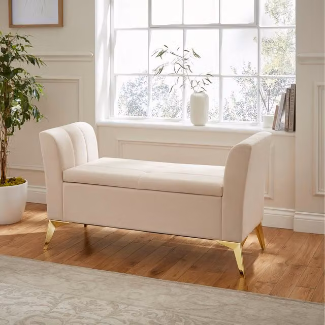 GFW Velvet Upholstered Classic Armchair in Pink, Grey or Beige