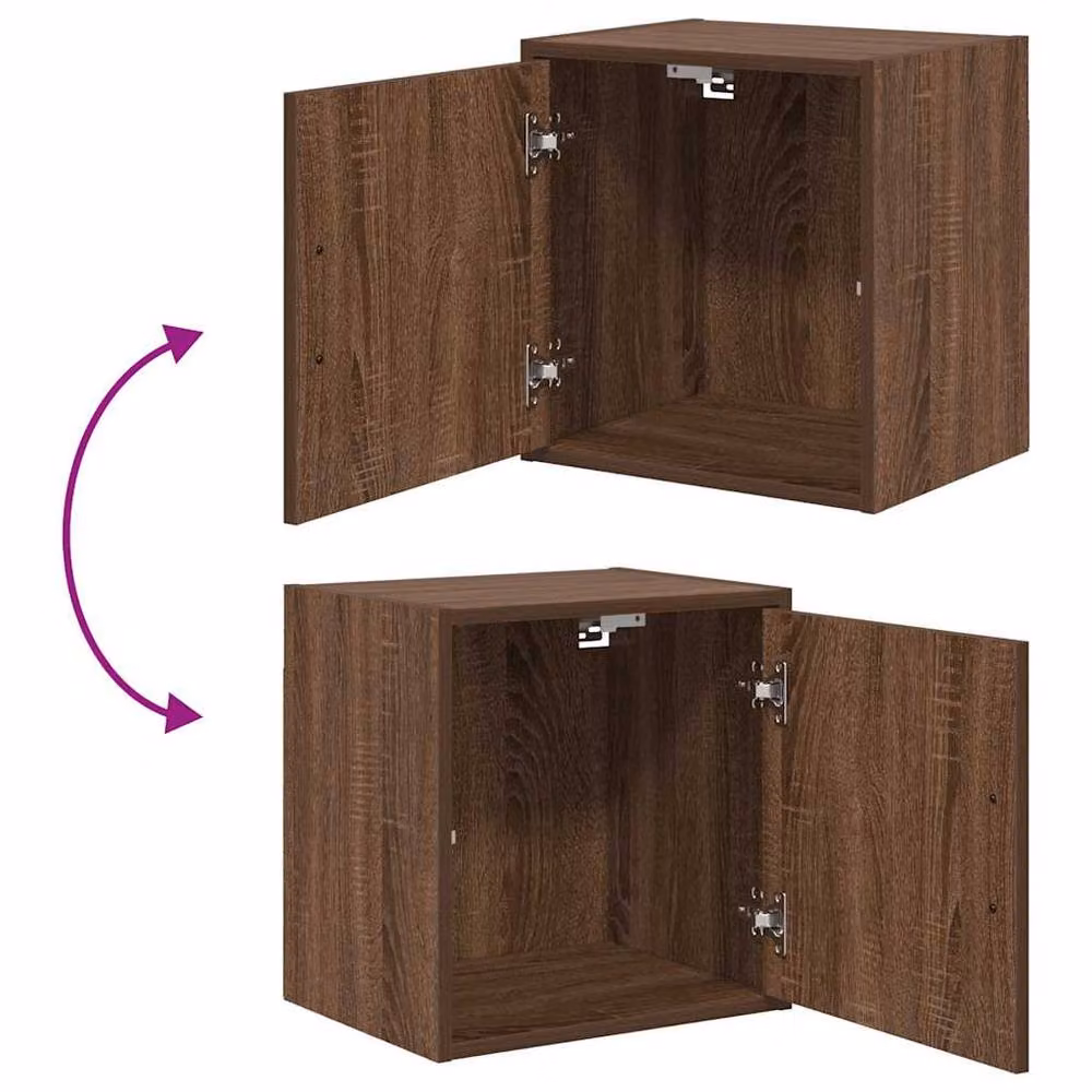 Berkfield Home Wall Mounted Garage Cabinets in Brown Oak, 2 Piece Set – 6