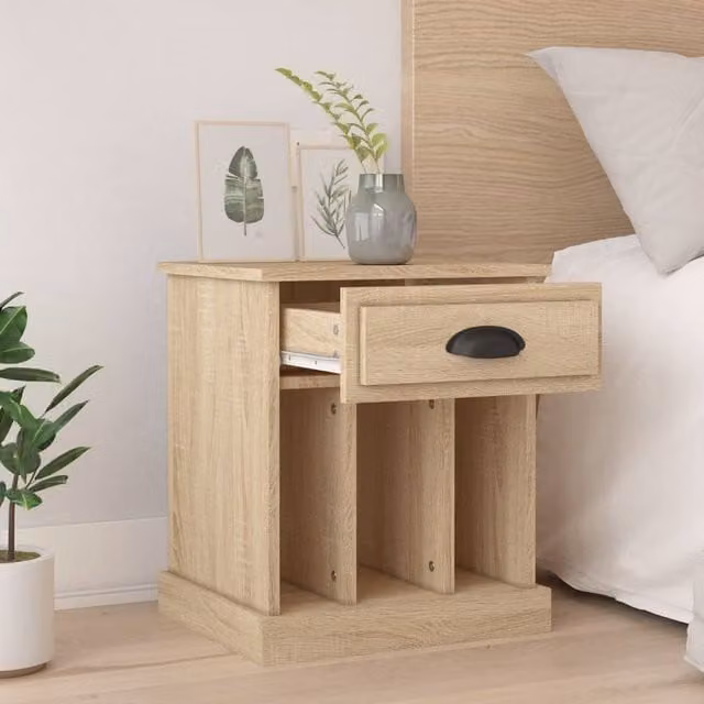 Berkfield Home Elegant Bedside Cabinets, 2 Piece Set in Sonoma Oak, Light Brown, W/D/H: 43 x 36 x 50 cm – 1