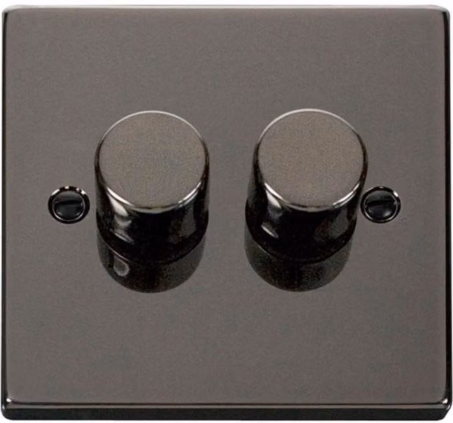 SE HOME Black Flush Dimmer Light Switch with Modern Plastic Plate