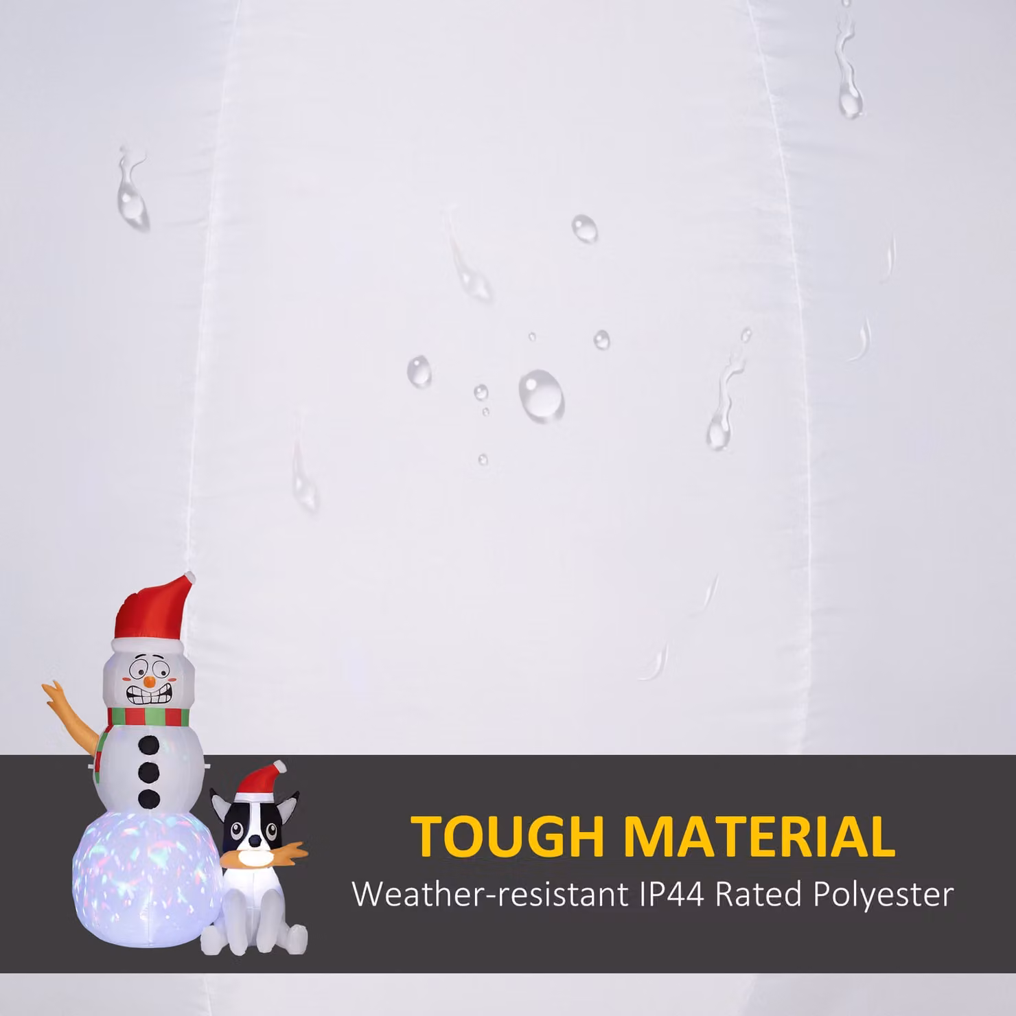 Outsunny 6.2ft Christmas Inflatable Snowman with Dog, Multicolour Outdoor LED Blow Up Decoration – 4