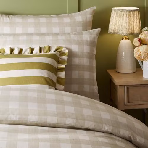 Riva Home Classic Checked Reversible Duvet Cover Set in Beige, W/H: 180 x 200 cm – 2