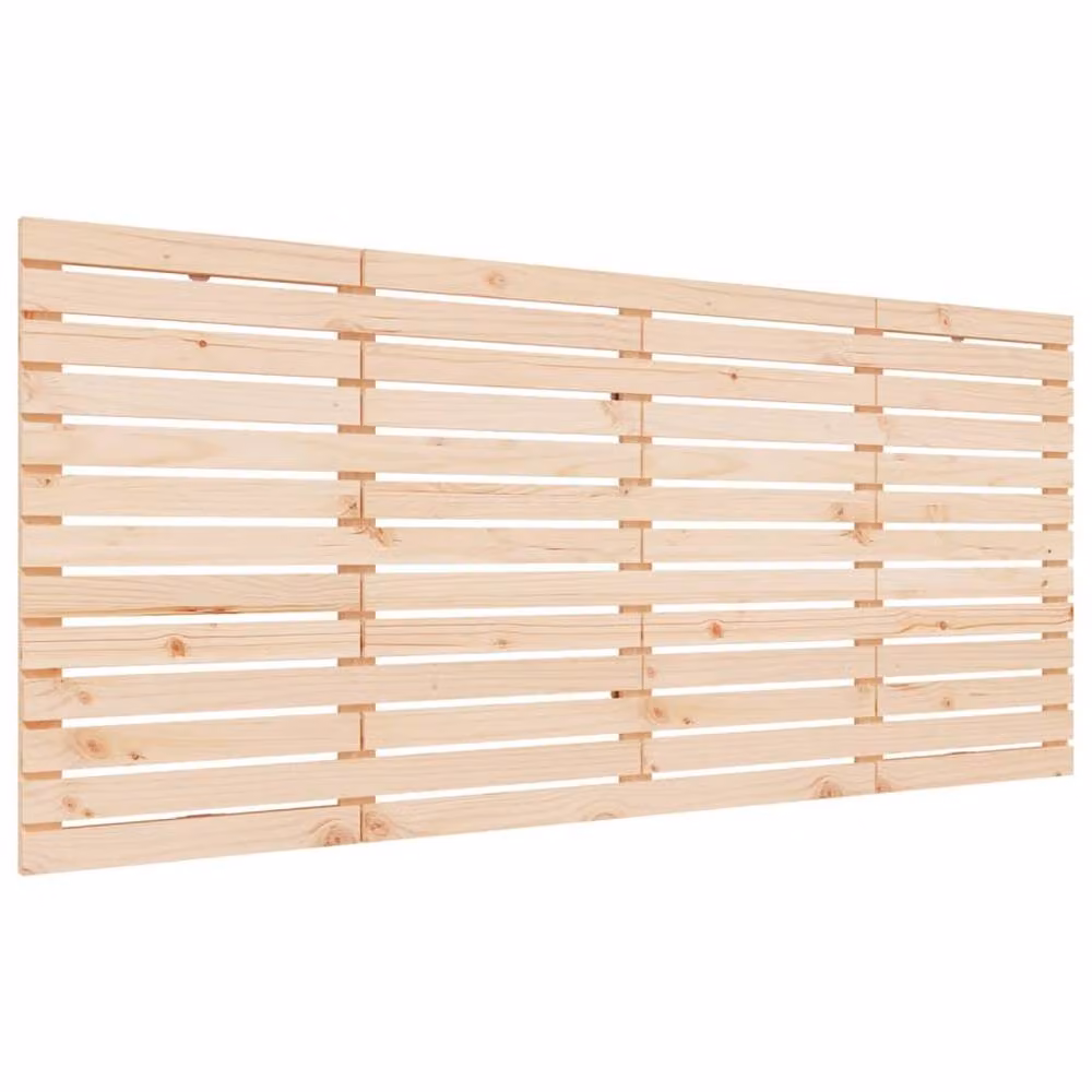 Berkfield Home Solid Wood Pine Wall Headboard in Beige, W: 206 cm, D: 3 cm, H: 91.5 cm – 2