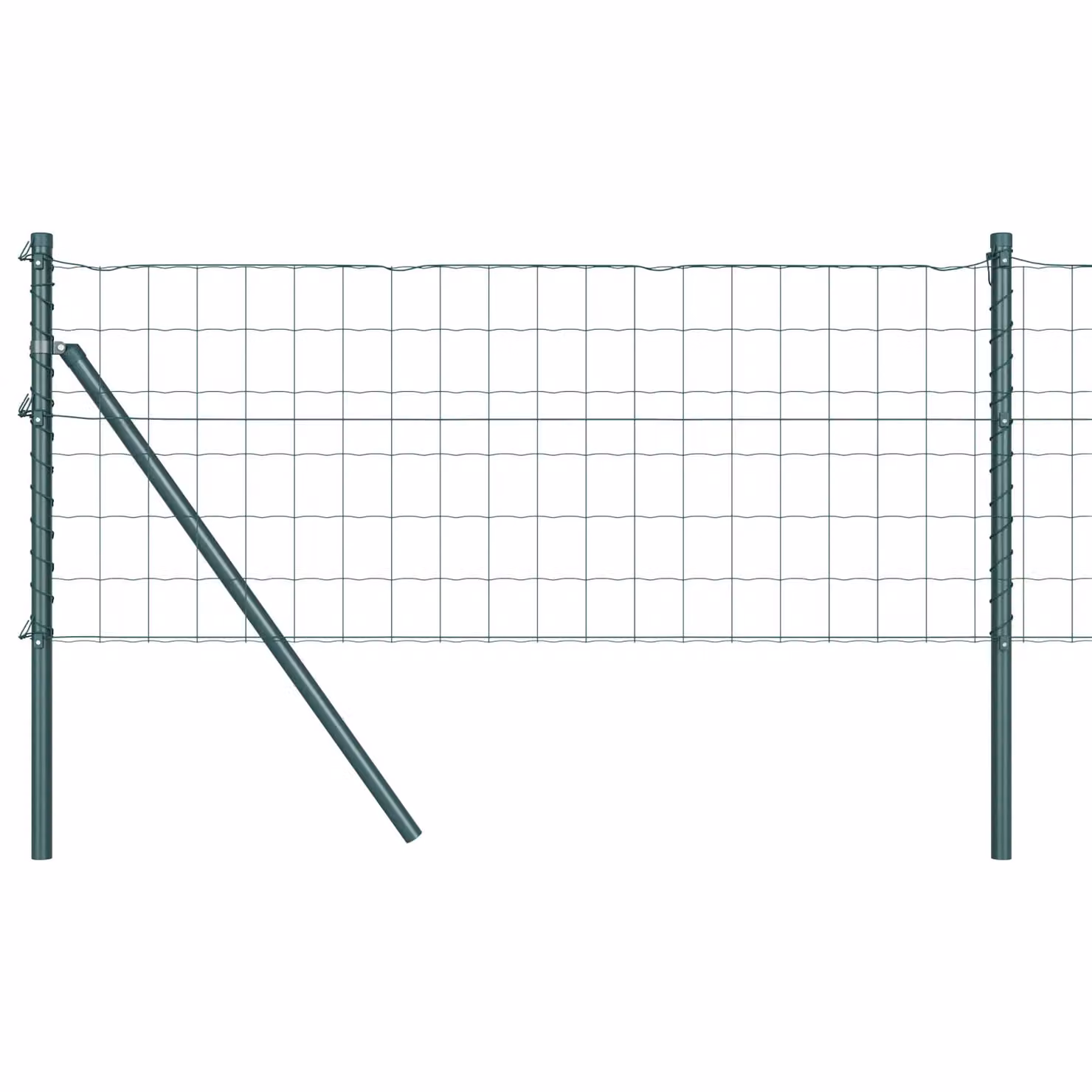 Berkfield Home Euro Fence with 7 Posts, Galvanised Steel, Green and Silver, 0.8 x 10 m – 2