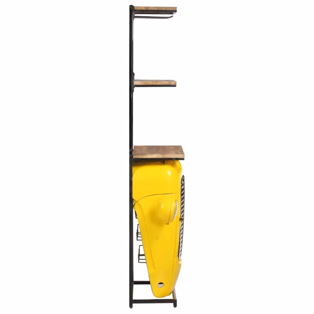 Berkfield Home Tractor Wine Cabinet in Yellow Solid Mango Wood, W/D/H: 49 x 31 x 172 cm – 2