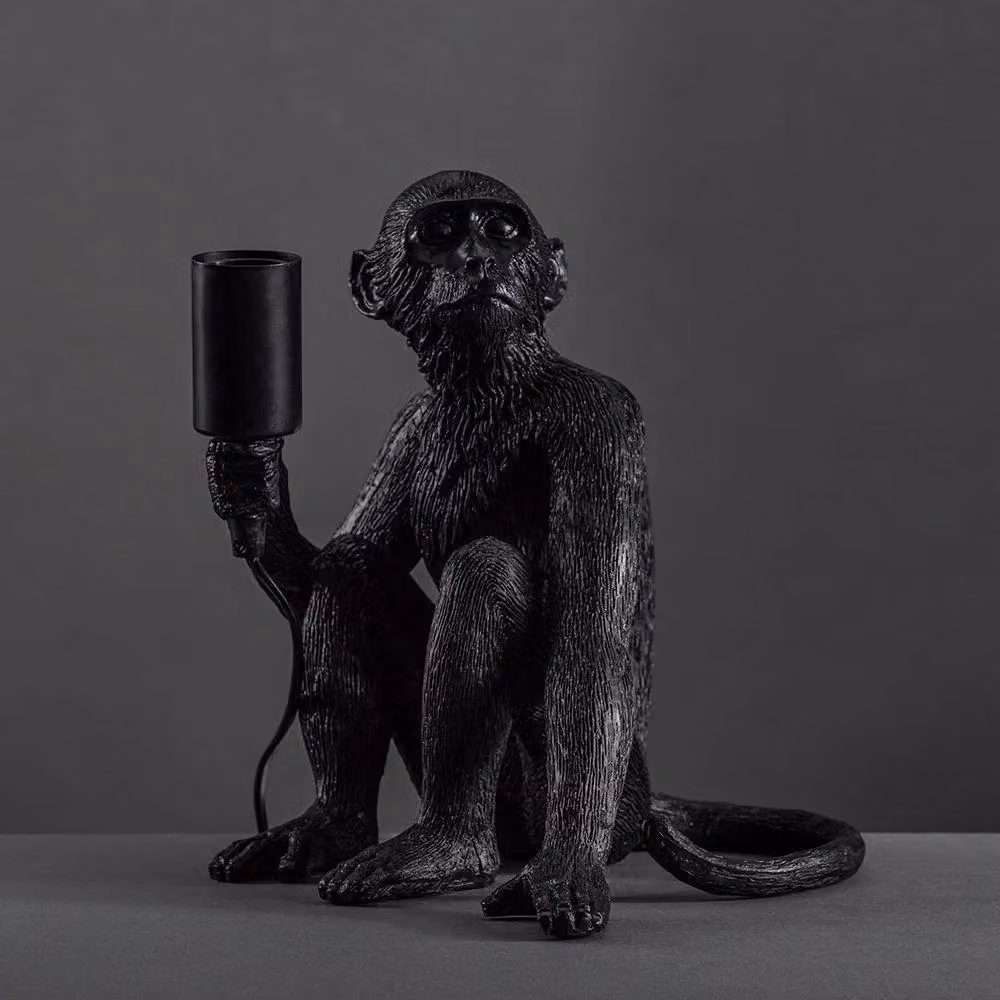 ValueLights Monkey Black Table Lamp with Polyresin and Ceramic Base – 2