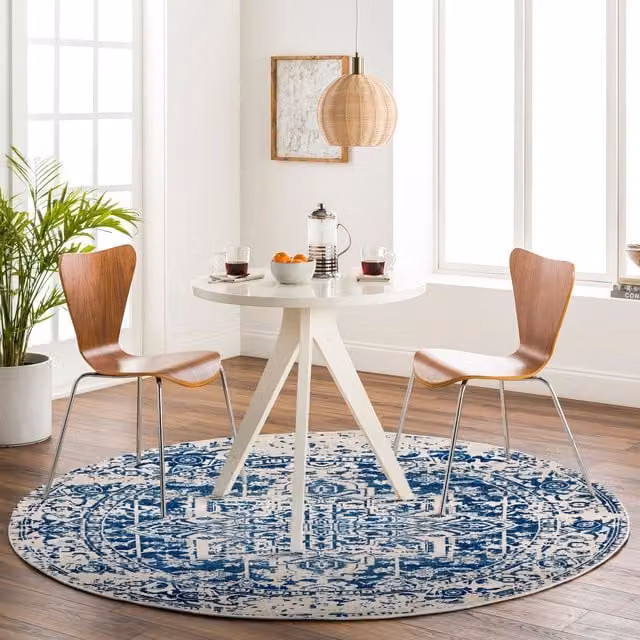 Livabliss Harput Vintage Boho Living Room Rug in Navy, Grey, Blue, Orange and White, W: 200 cm, L: 275 cm