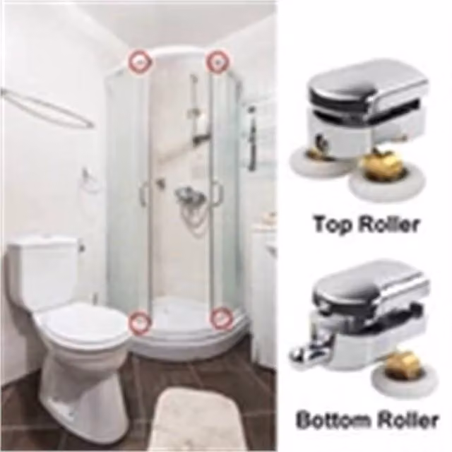 Nordara 25-8x Twins Shower Screen Door Rollers in Silver with Chrome Finish, 12.5 mm – 1