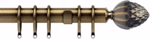 New Edge Blinds Metal Curtain Pole Set in Gold, 35mm, Length: 150cm
