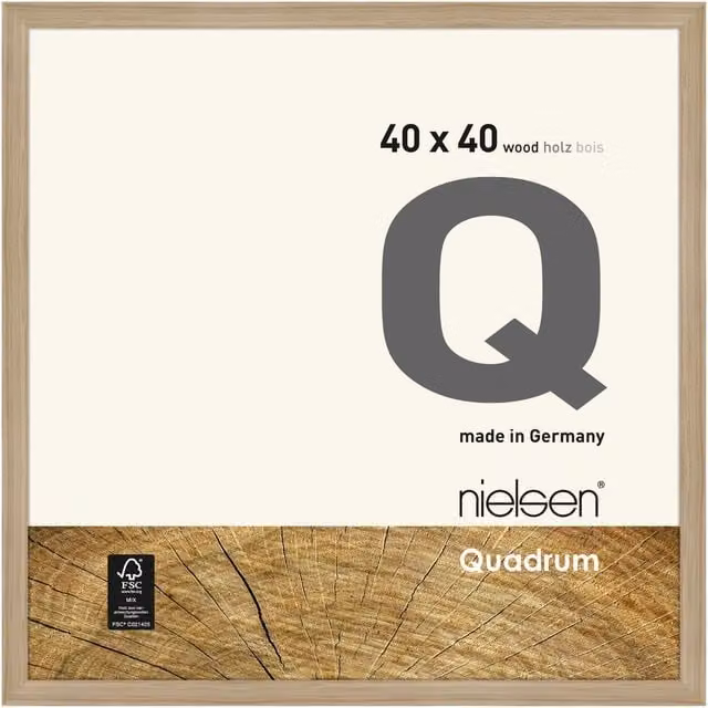 Nielsen Design Quadrum Square Wooden Picture Frame in Brown and Beige with Glass Front, W/H: 40 x 40 cm – 1