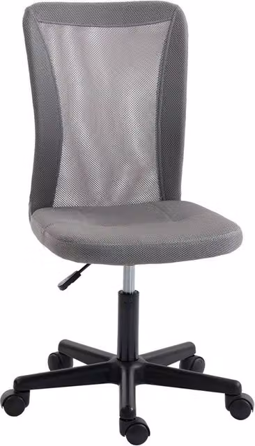 Nordara Grey Fabric Armless Swivel Task Chair for Home Office, W/D/H: 40 x 43 x 120 cm – 1