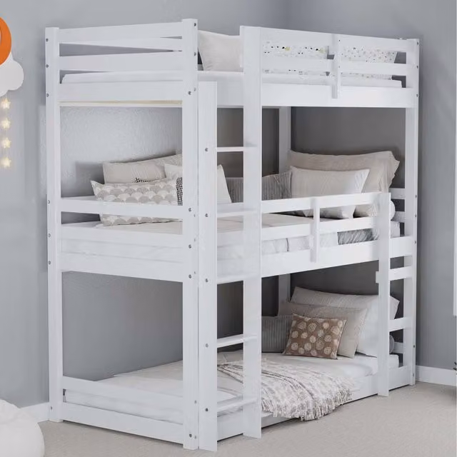 Birlea Tressa Triple Bunk Bed Frame High Sleeper in Grey