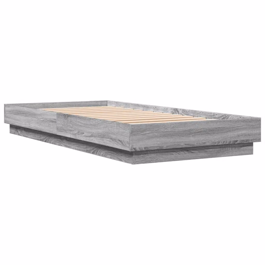 Berkfield Home Grey Sonoma Bed Frame in Engineered Wood W/D/H: 90 x 200 cm – 2