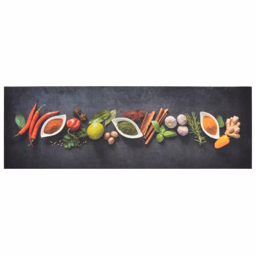 Berkfield Home Spices Washable Velvet Kitchen Rug, Multicolour, W: 60 cm, L: 180 cm – 2