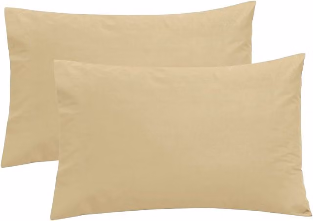 Smart Living Polycotton Non-Iron Standard Pillowcase in Natural Sand, W: 48 cm x H: 74 cm
