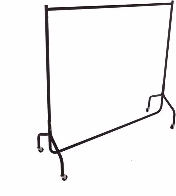 Oypla Heavy Duty All Metal Garment Clothes Rail in Black, 152.4 cm