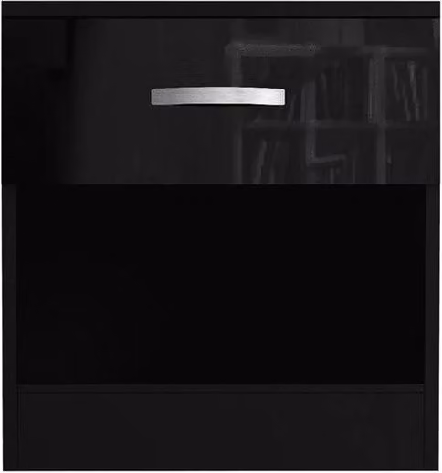 FLAVORA Modern Gloss Black Bedside Table for your Bedroom