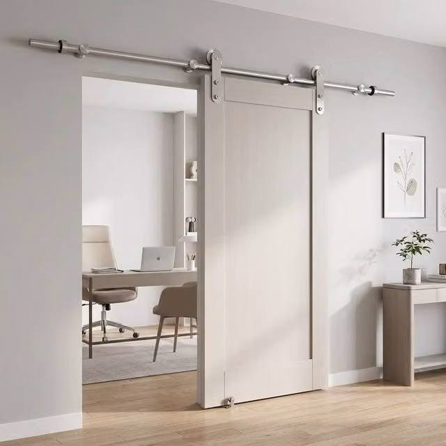 STILVORA Sliding Door Kit 200 cm in Silver Stainless Steel