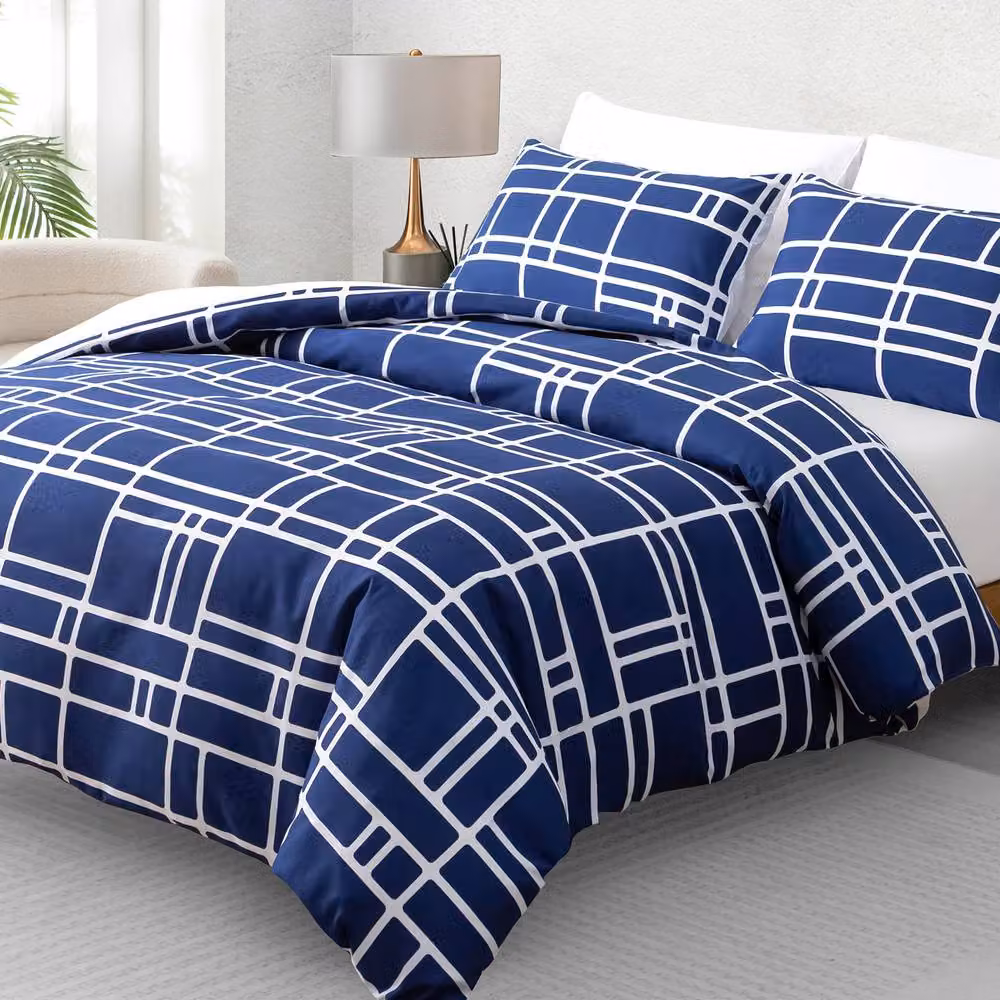 Grace Luxury 4 Pack Ultrasoft Microfibre Duvet Cover Set with Fitted Sheet and Pillowcases in Blue, Single – 2