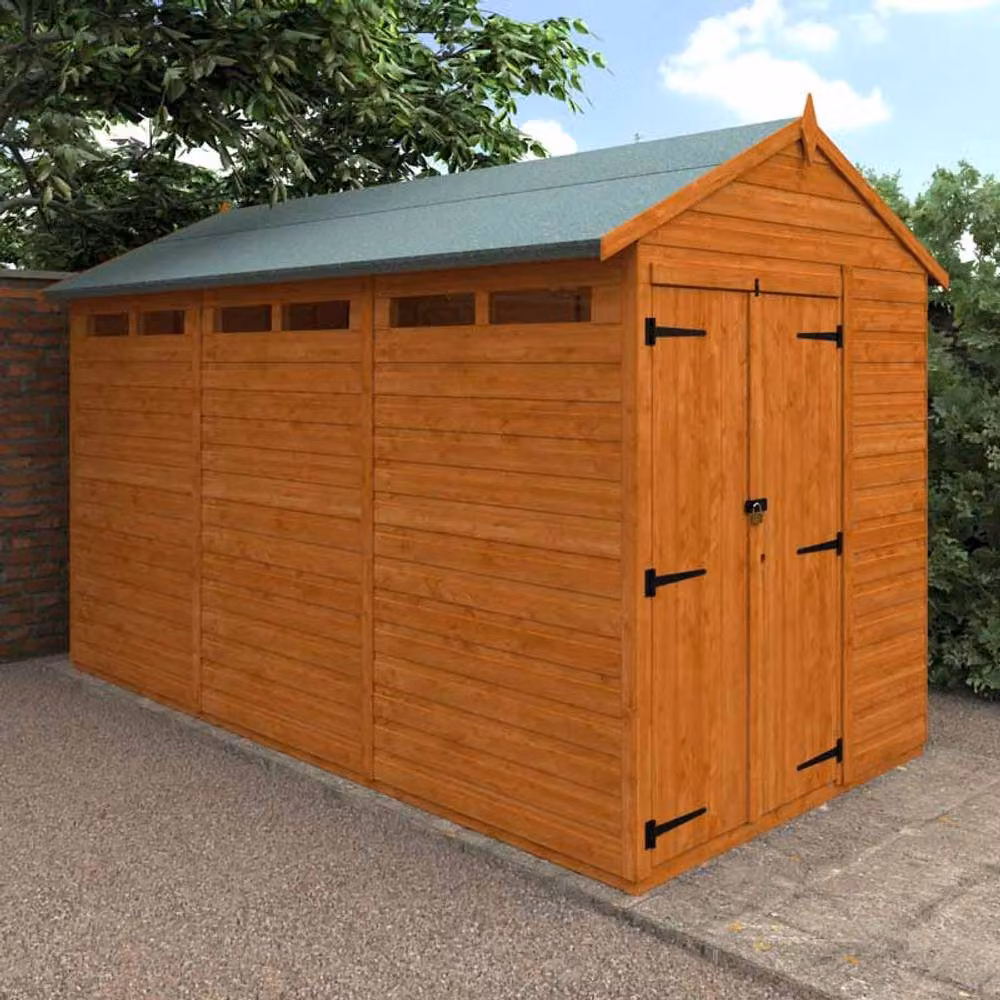 Buttercup Farm 12x6 Flex Apex Security Double Door Wooden Chicken Coop in Burnt Orange, L353.8 x W175 x H233.2 cm – 2