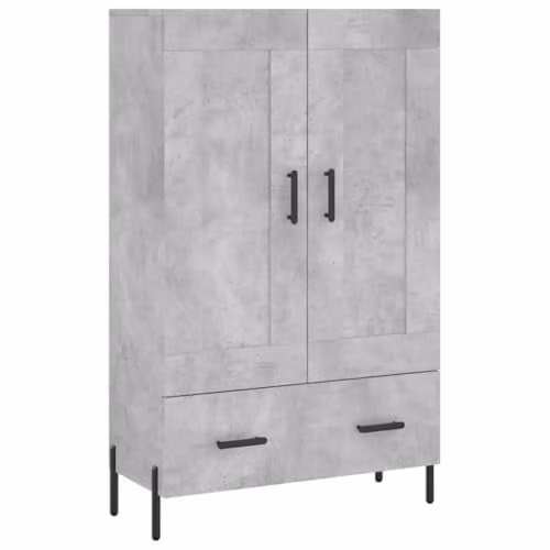 vidaXL Modern Highboard in Grey with Hinged Doors, W/D/H: 69.5 x 31 x 115 cm