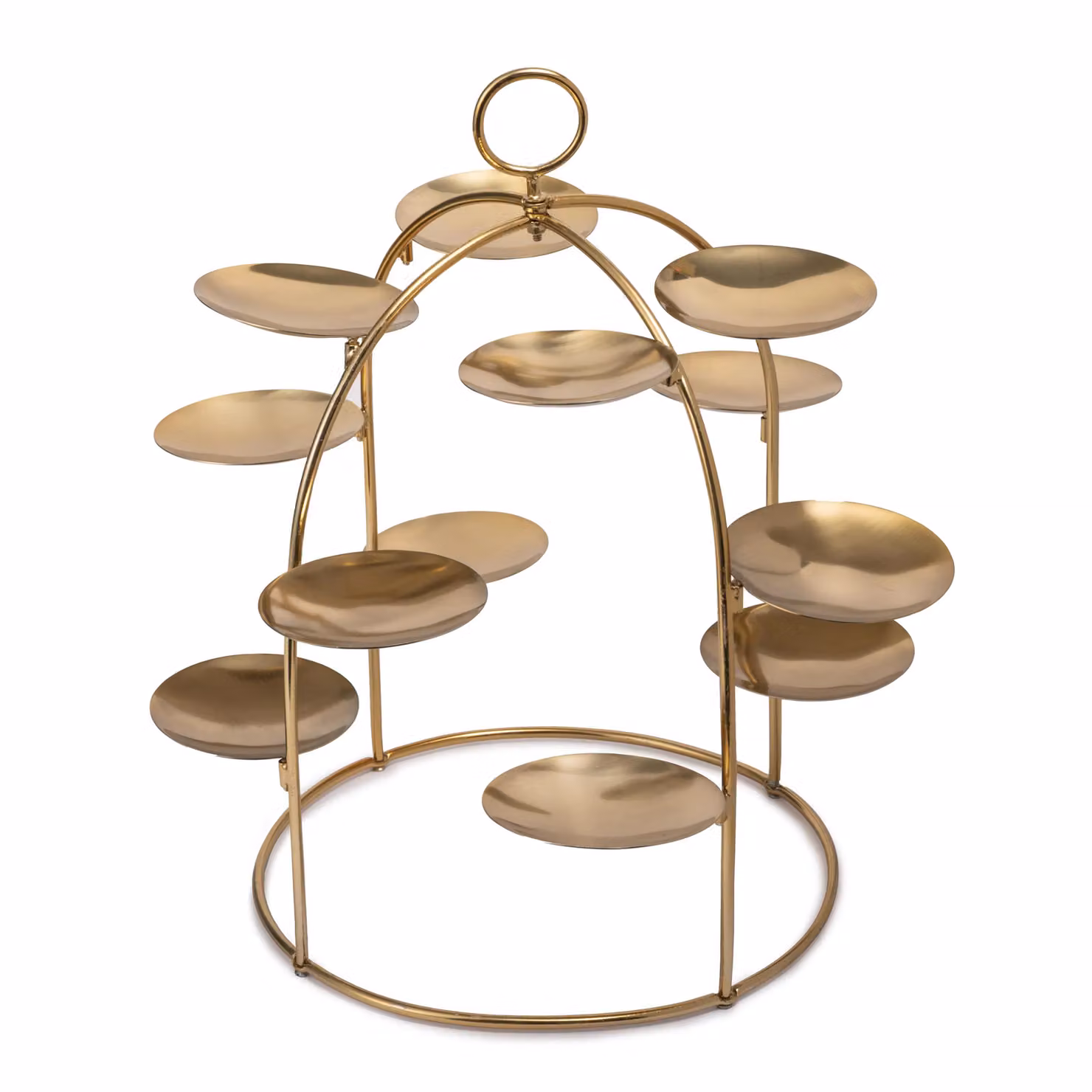 Artesa Gold Solid Brass Tiered Canape Serving Tree with Removable Trays, W: 37.4 cm, D: 40 cm – 3