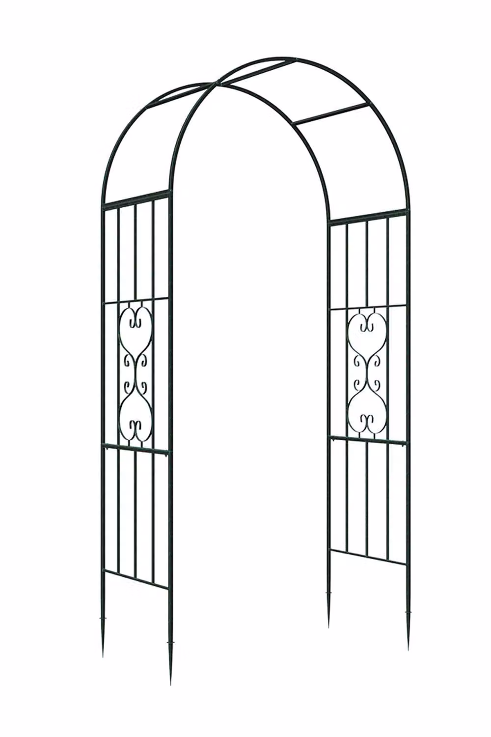 Living and Home Black Enamelled Steel Metal Garden Arch Climbing Frame, H: 231.0 cm, W: 115.0 cm, D: 56.0 cm – 4