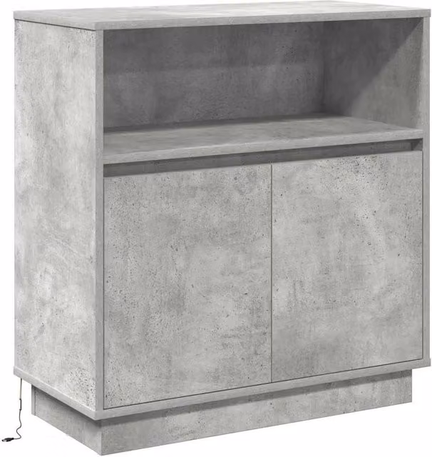 Berkfield Home Modern Sideboard with Integrated LED Lighting in Matt Concrete Grey, W/D/H: 75 x 34.5 x 71 cm