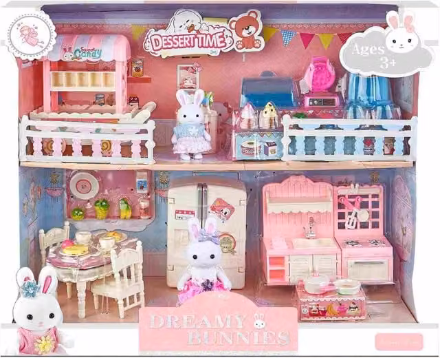 Dreamy Bunnies Dessert Time Playset in Pink
