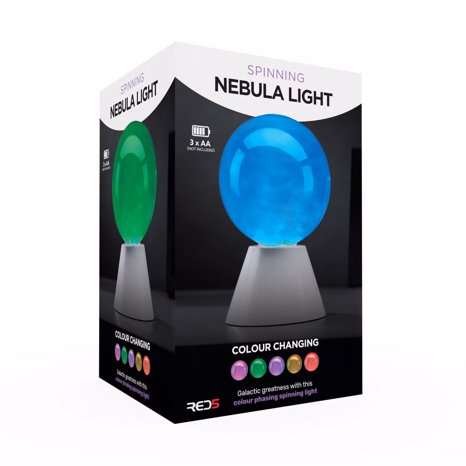 Menkind RED5 Spinning Colourful Orb Nebula Night Light in Transparent Multicolour – 2