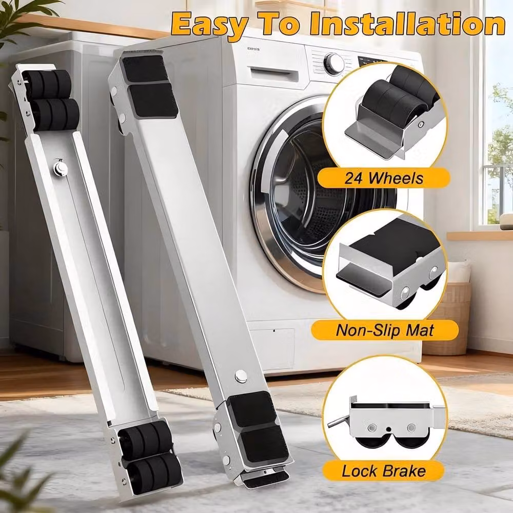 NESTLUNE White Heavy Duty Appliance Roller Trolley, 2-Piece Set, W: 100 cm x D: 40 cm – 3