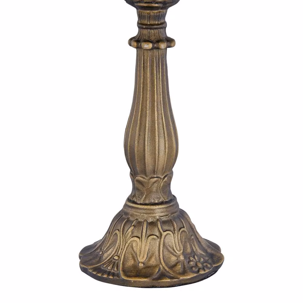 First Choice Lighting Nicolson Set of 2 Natural Tiffany Jewel Table Lamps in Bronze, Height: 37 cm – 2