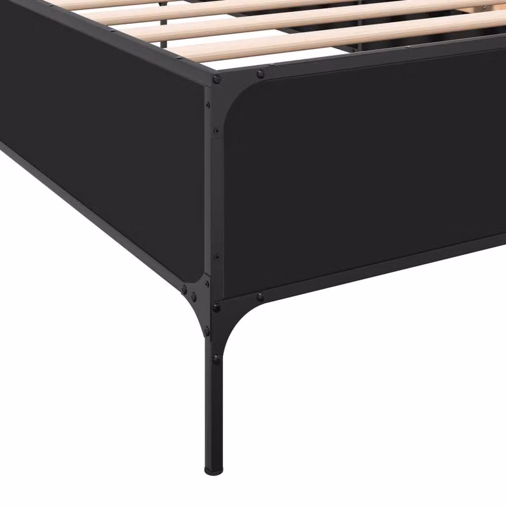 Berkfield Home Single Bed Frame in Black, W/D/H: 90 x 190 cm – 4