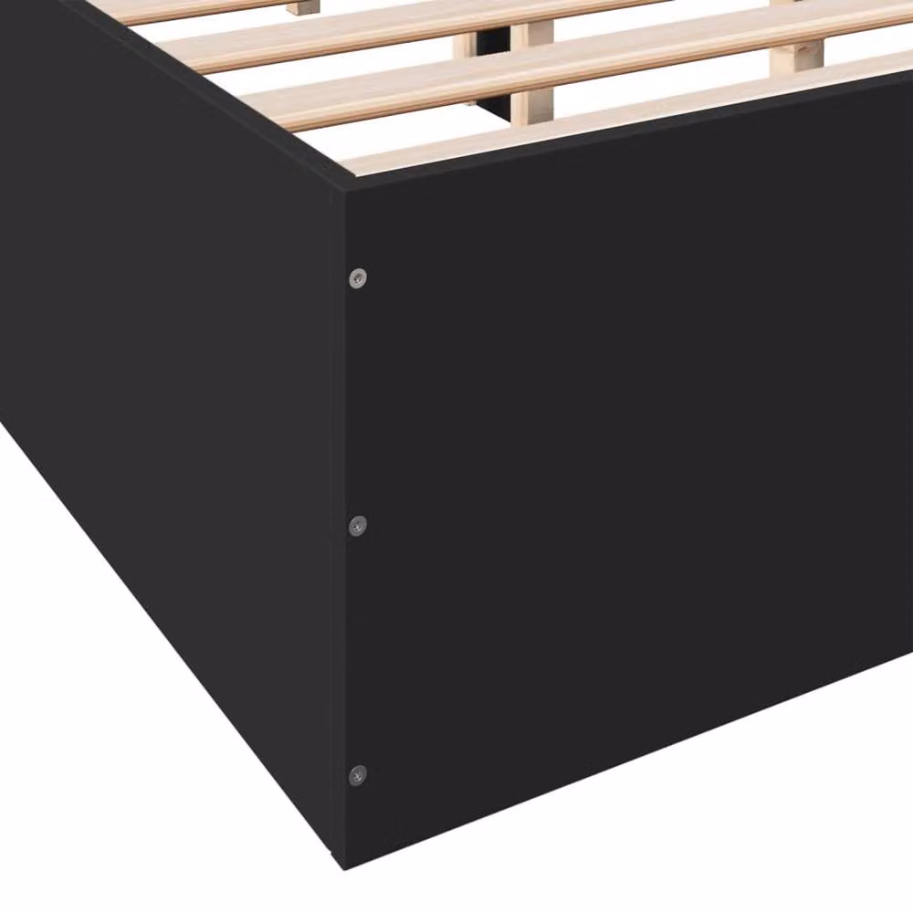 Berkfield Home King Size Bed Frame in Black with Drawers, W/D/H: 150 x 200 cm – 5