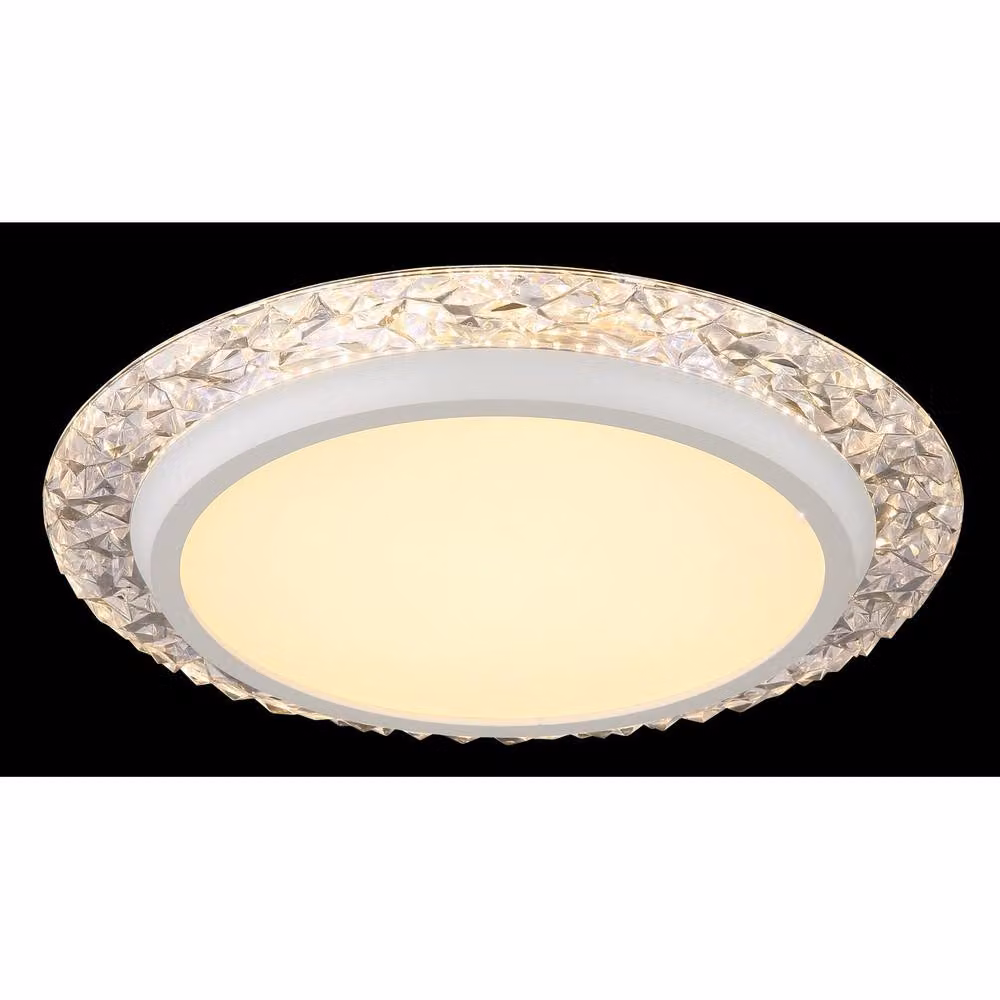 Netlighting Abigail Decorative Round Flush Ceiling Light in White Matt with Warm White LED 3000K – 2