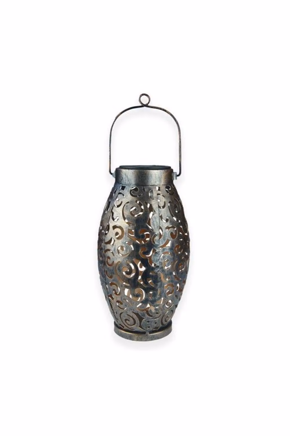 KDMD Silver Copper Solar Lantern for Garden and Terrace, Height: 24 cm – 2