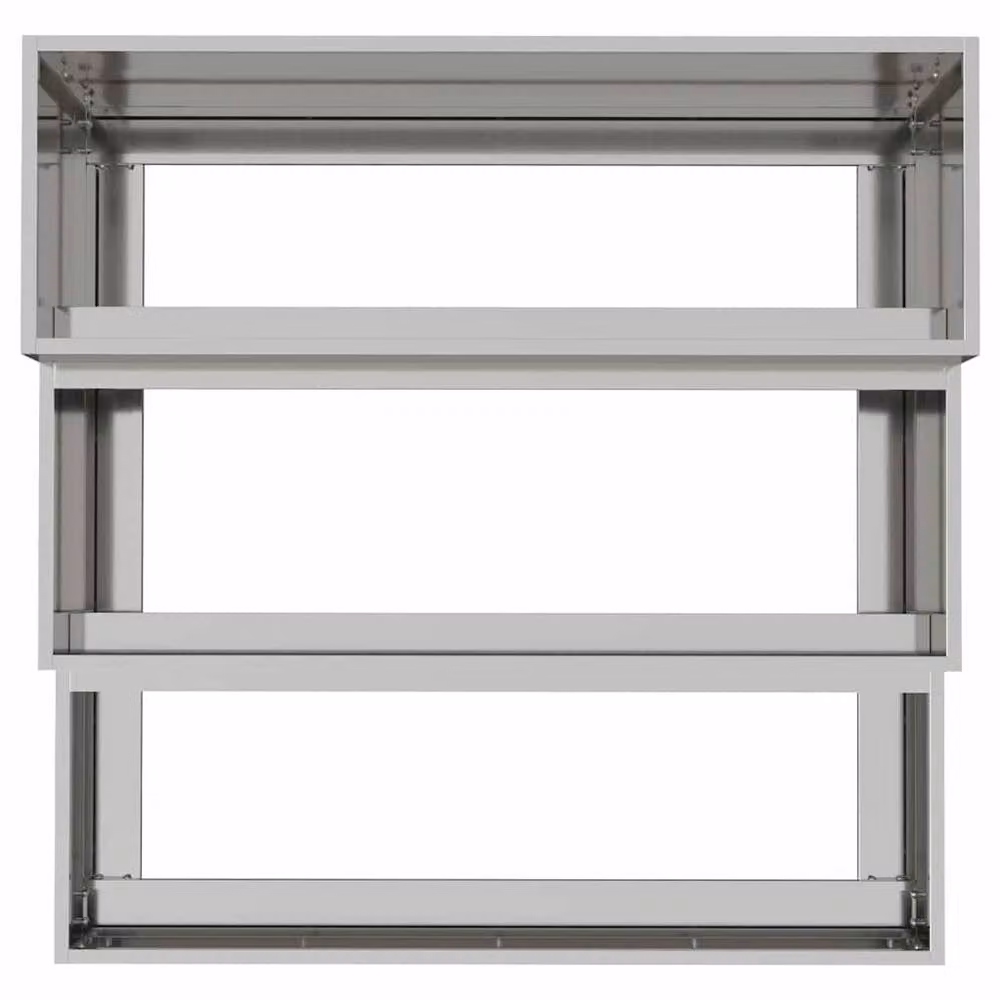 Berkfield Home 3-Tier Galvanised Steel Garden Planter in Grey, W/D/H: 90 x 90 x 35 cm – 4