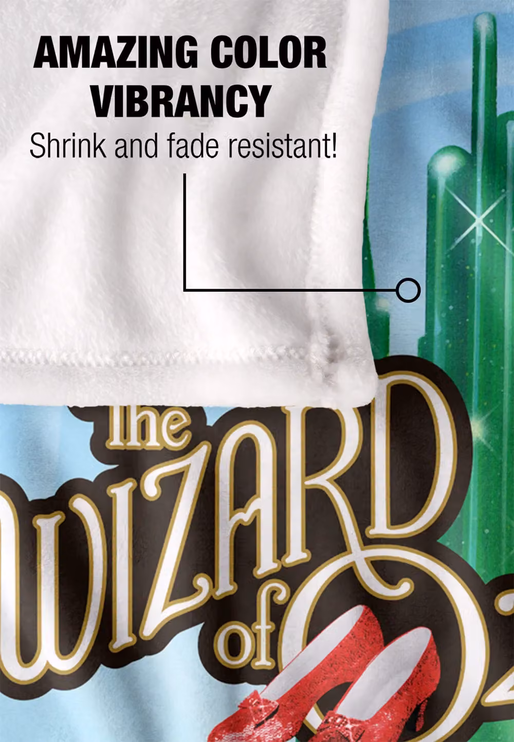 LOGOVISION The Wizard of Oz Silky Touch Super Soft Fleece Throw Blanket, Multicolour and White, W/D/H: 152 x 127 cm – 4