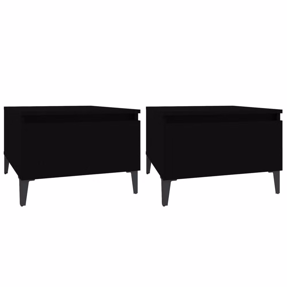 Berkfield Home Set of 2 Black Industrial Side Tables, W/D/H: 50 x 46 x 35 cm – 2