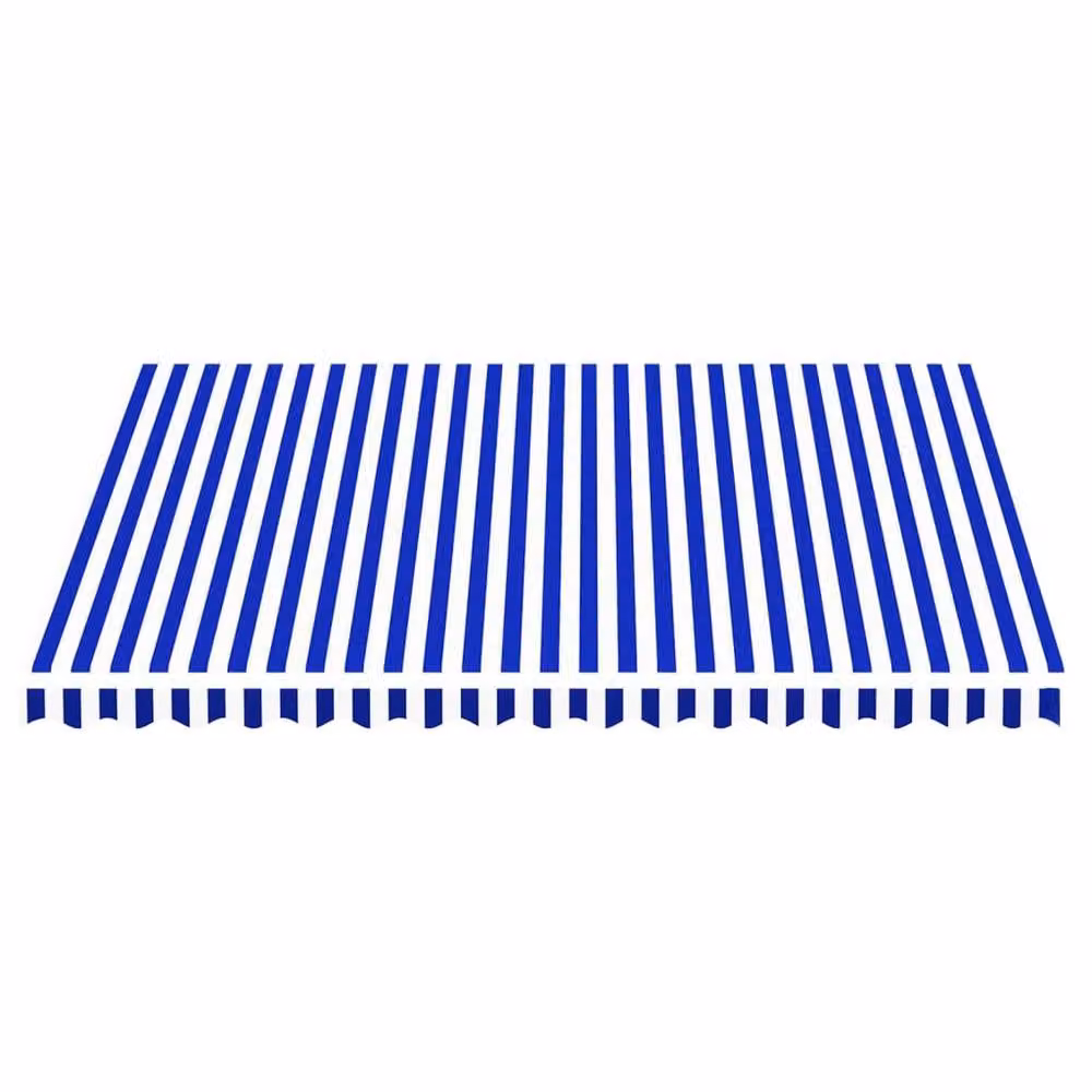 Berkfield Home Replacement Awning Fabric in Blue and White, Polyester, W: 4 m, D: 3.5 m – 2
