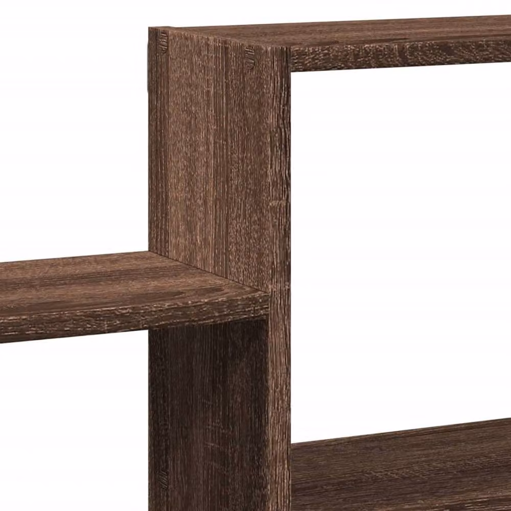 Berkfield Home Wall Mounted Shelf in Brown Oak, W/D/H: 96 x 18 x 60 cm – 4