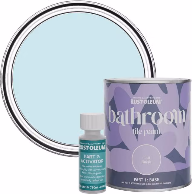 Rust-Oleum Bathroom Tile Paint in Matt Finish, Duck Egg Blue, 750ml